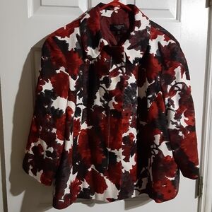 Talbots Size 20w Red Black and White Jacket NWT